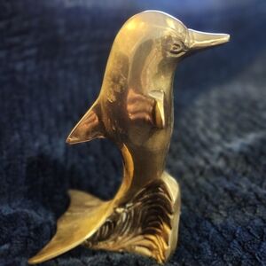 Vintage Brass Dolphin Figurine
